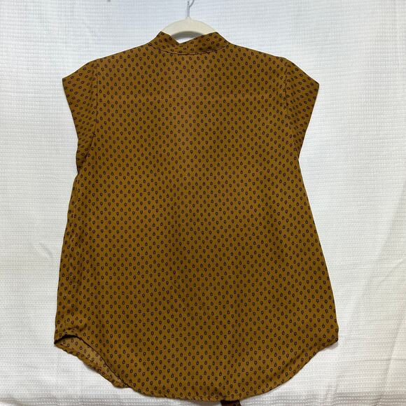 Lily White Brown Tie Neck Sleeveless Estilo Top Blouse Size S - Picture 2 of 8